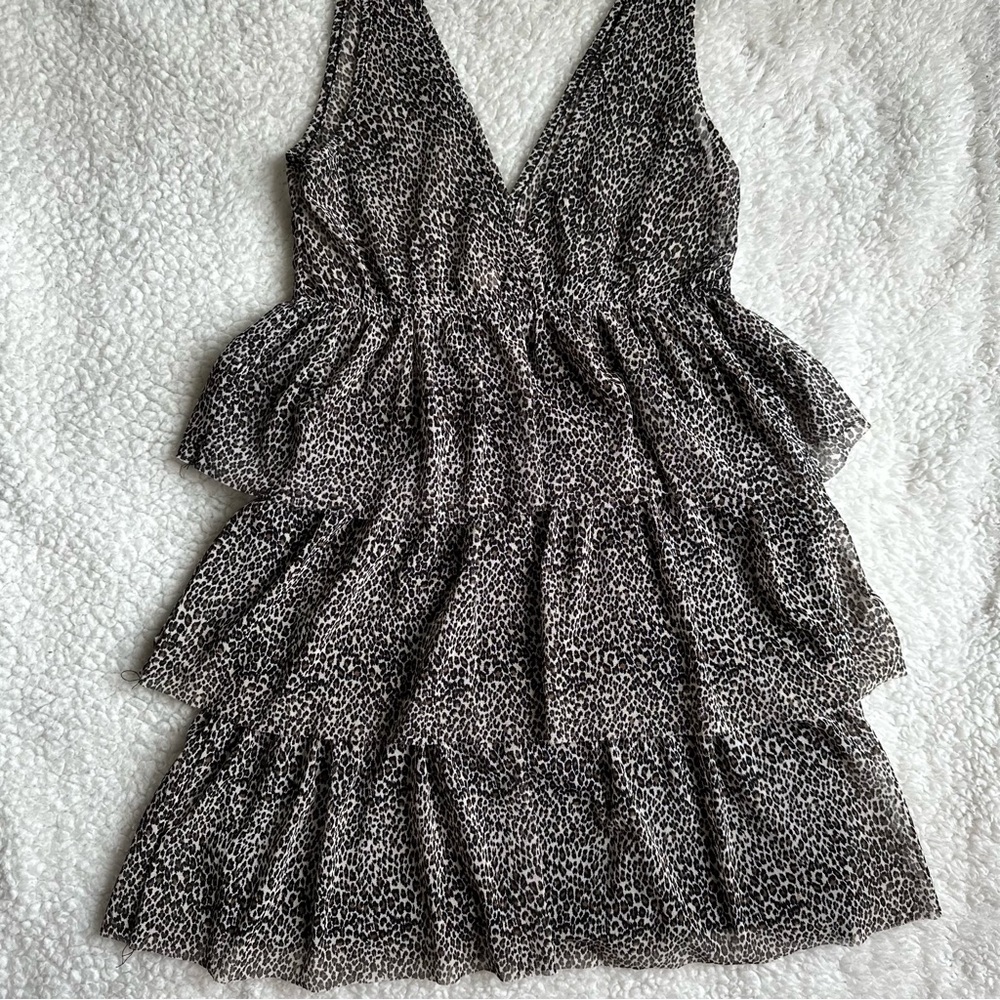 A’gaci Tiered leopard print dress